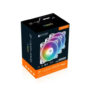 Вентилятор ID-Cooling ZF-12025-ARGB-TRIO-SNOW (3pcs Pack), 120x120x25мм, 4-pin PWM, білий UA