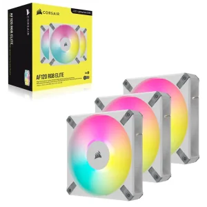 Вентилятор Corsair AF120 RGB Elite White Triple Pack (CO-9050158-WW), 120x120x25мм, 4-pin PWM, белый UA