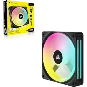 Вентилятор Corsair iCUE Link QX120 RGB PWM (CO-9051001-WW), 120x120x25мм, 4-pin, чорний UA