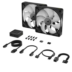Вентилятор Corsair iCUE Link RX140 RGB PWM Dual Pack (CO-9051020-WW), 140x140x25мм, 4-pin, черный UA
