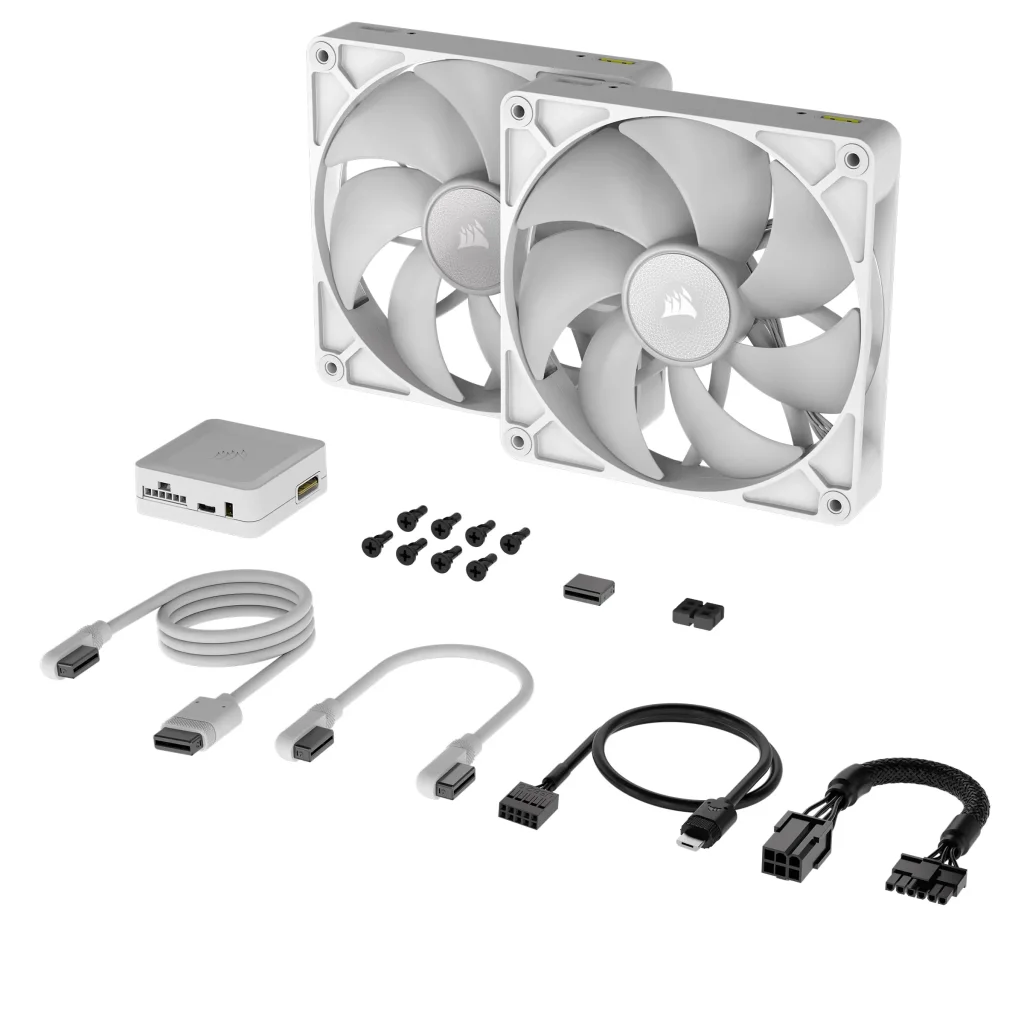 Вентилятор Corsair iCUE Link RX140 RGB PWM White Dual Pack (CO-9051024-WW), 140x140x25мм, 4-pin, белый UA