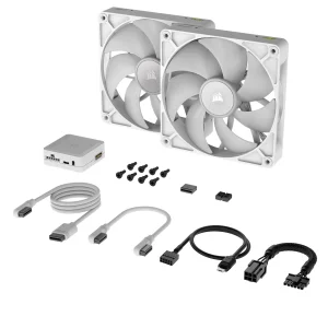 Вентилятор Corsair iCUE Link RX140 RGB PWM White Dual Pack (CO-9051024-WW), 140x140x25мм, 4-pin, белый UA