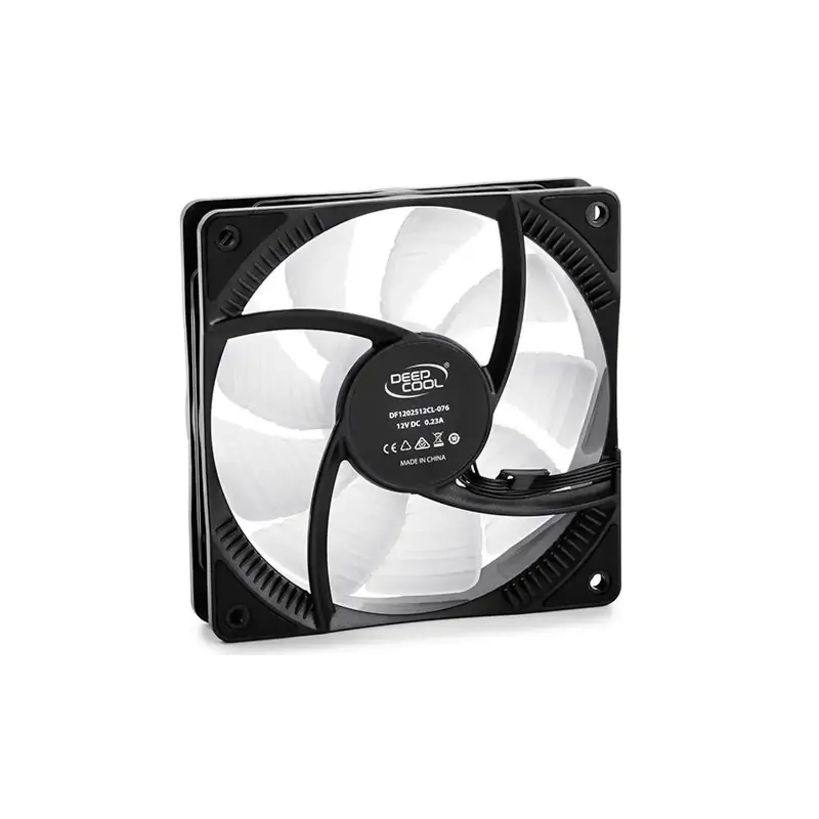 Вентилятор DeepCool RF 120, 120х120х25 мм, 4-pin, черный с белым, DP-FRGB-RF120-1C UA