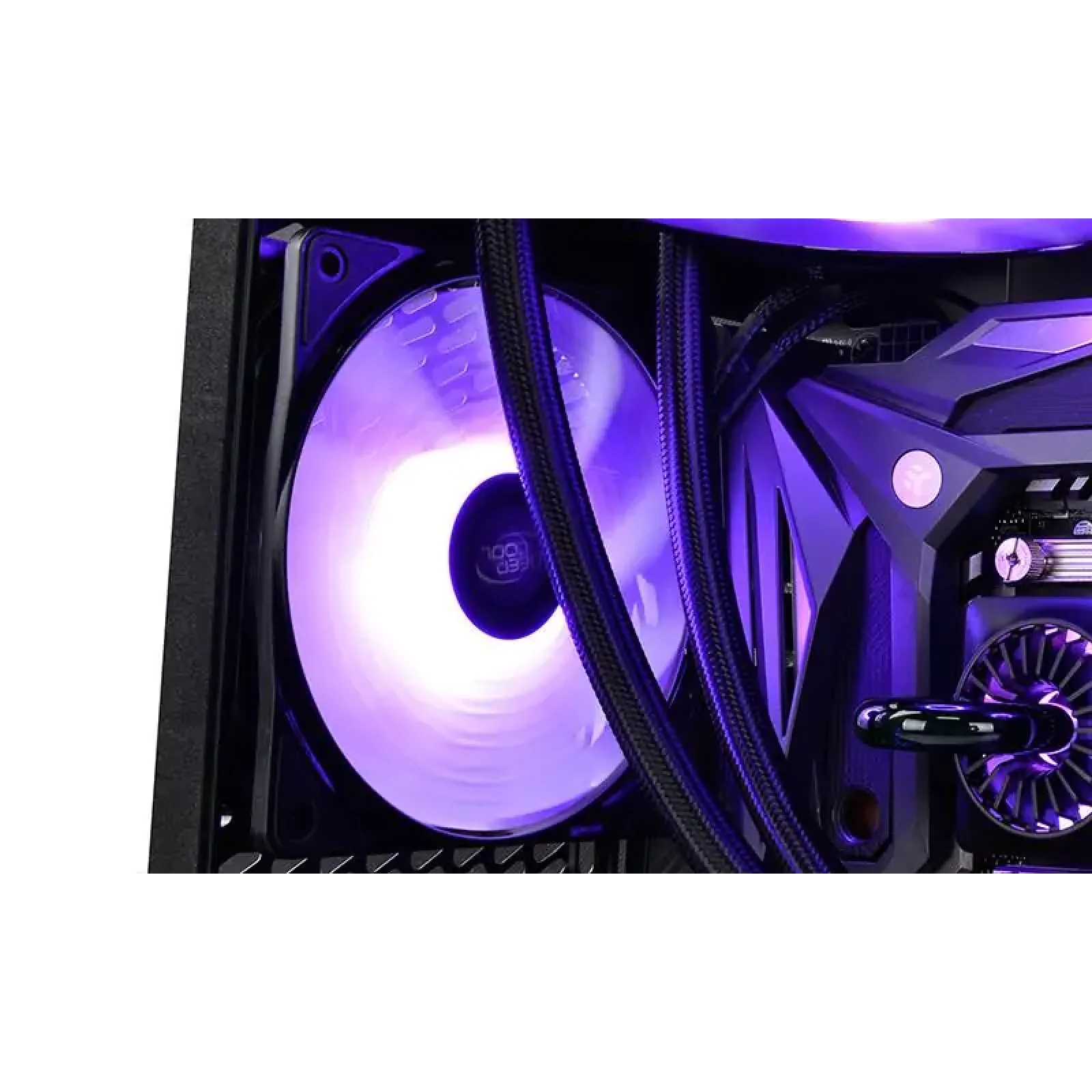Вентилятор DeepCool RF 120, 120х120х25 мм, 4-pin, черный с белым, DP-FRGB-RF120-1C UA
