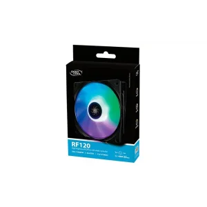Вентилятор DeepCool RF 120, 120х120х25 мм, 4-pin, черный с белым, DP-FRGB-RF120-1C UA