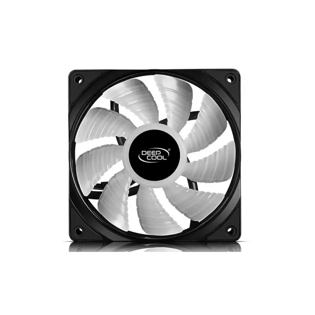 Вентилятор DeepCool RF 120-3 IN 1, 120х120х25 мм, 4-pin, черный с белым, DP-FRGB-RF120-3C UA