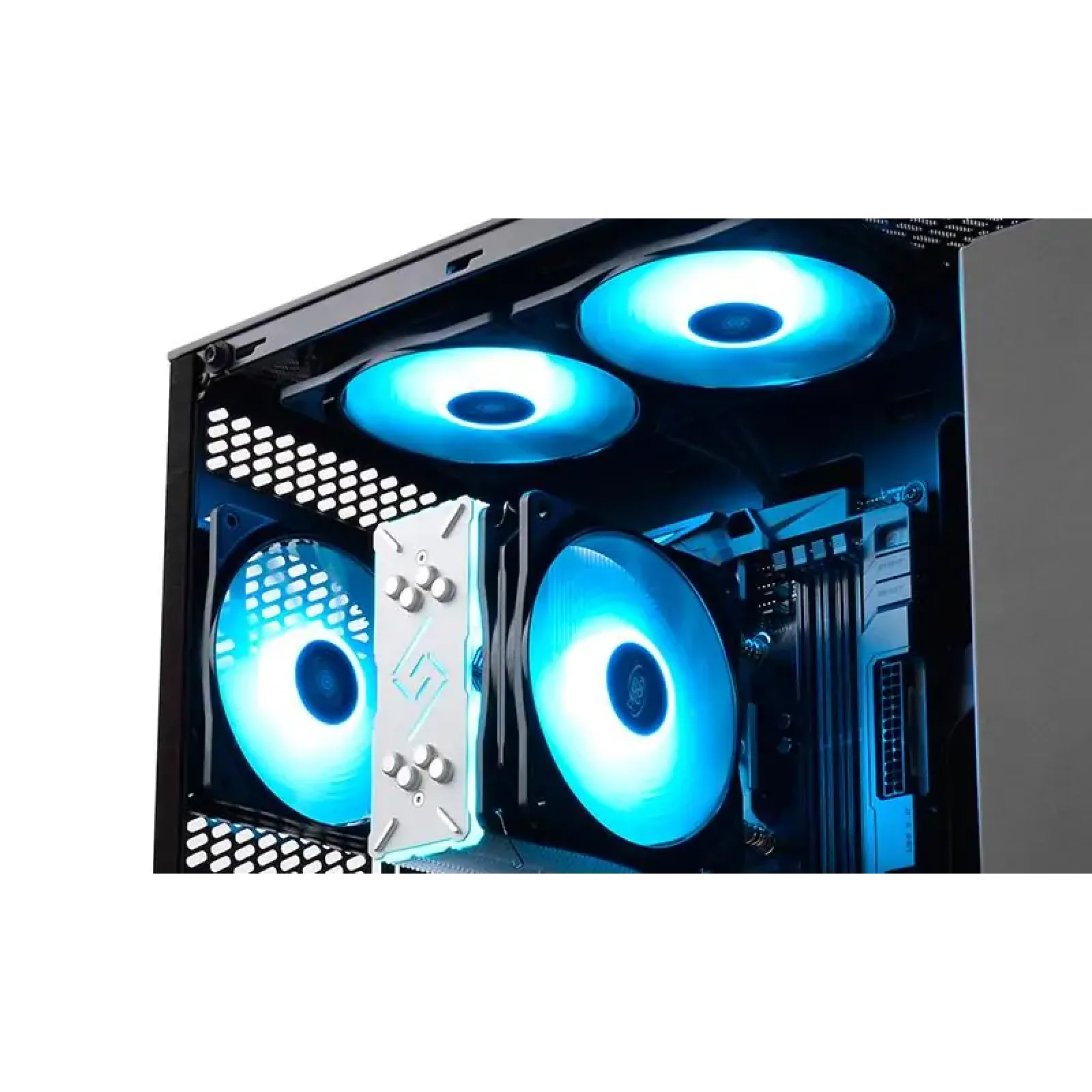Вентилятор DeepCool RF 120-3 IN 1, 120х120х25 мм, 4-pin, чорний з білим, DP-FRGB-RF120-3C UA