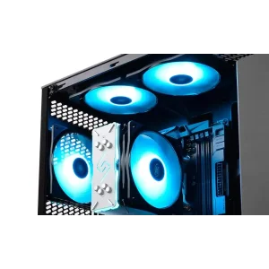 Вентилятор DeepCool RF 120-3 IN 1, 120х120х25 мм, 4-pin, черный с белым, DP-FRGB-RF120-3C UA