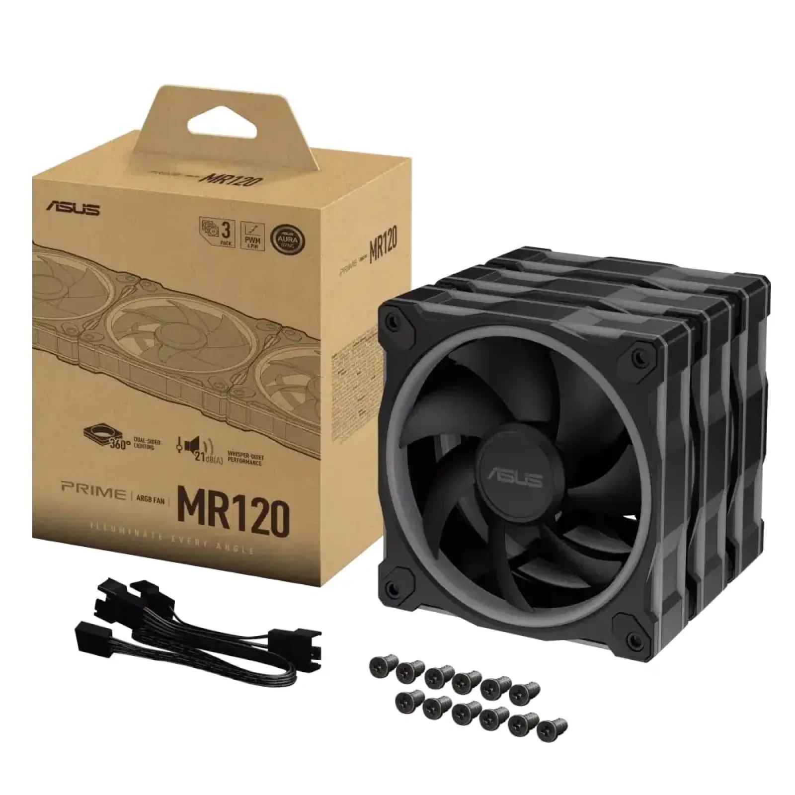 Вентилятор Asus Prime MR120 ARGB Black 3in1 (90DA00I0-B09020) UA