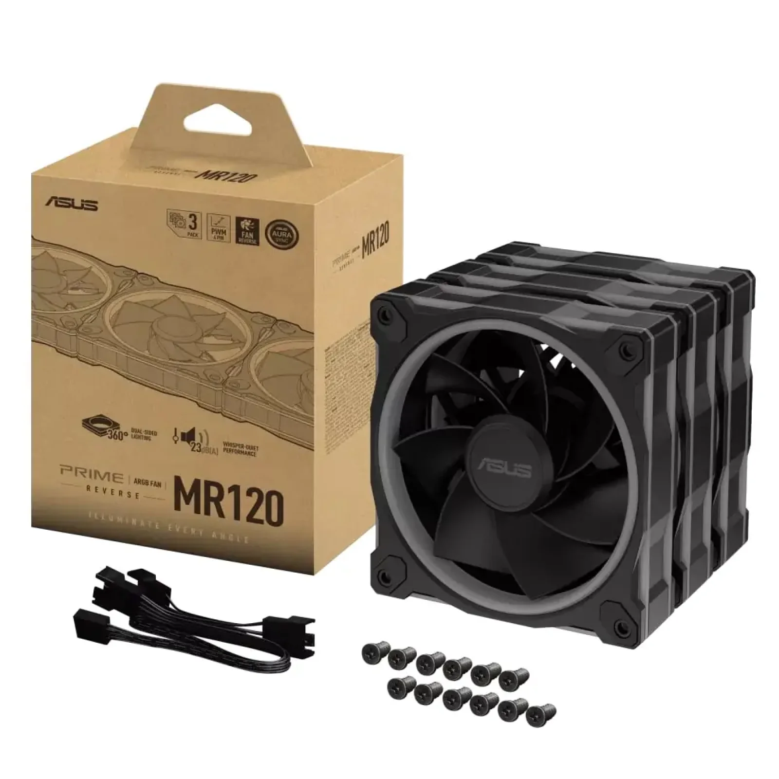 Вентилятор Asus Prime MR120 ARGB Reverse Black 3in1 (90DA00I0-B09020) UA