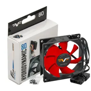 Вентилятор Frime (FRF80HB3) 80x80x25мм, 3pin+Molex, Black/Red UA