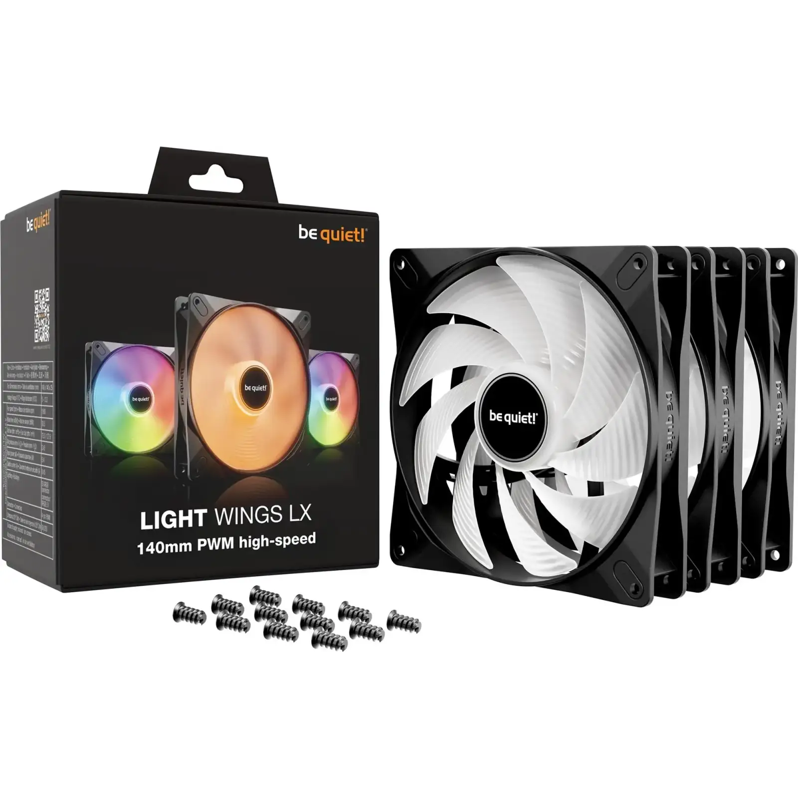 Вентилятор be quiet! Light Wings LX 140mm PWM High-Speed 3-Pack Black (BL130) UA