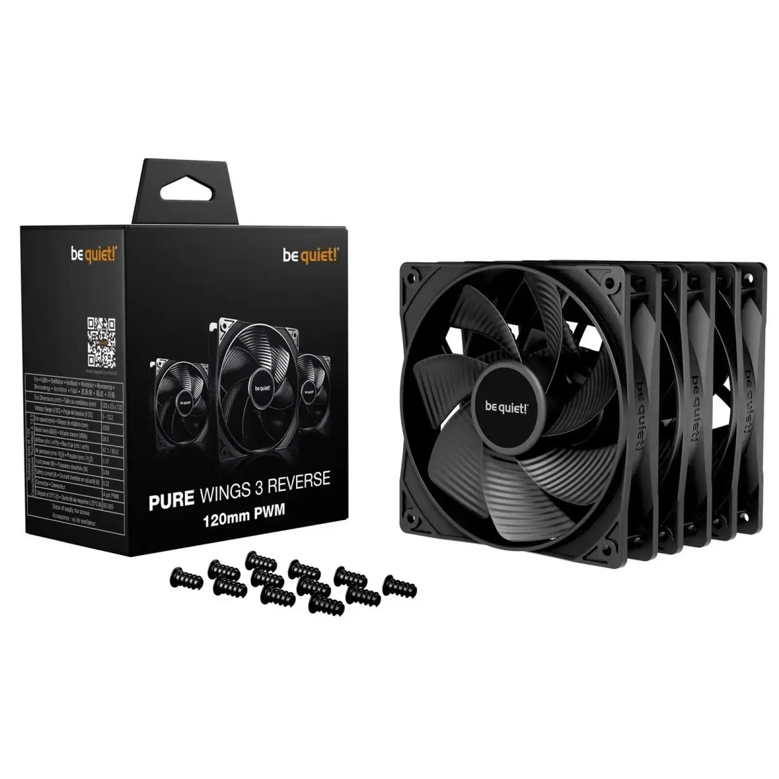 Вентилятор be quiet! Pure Wings 3 120mm PWM Reverse 3-Pack Black (BL137) UA