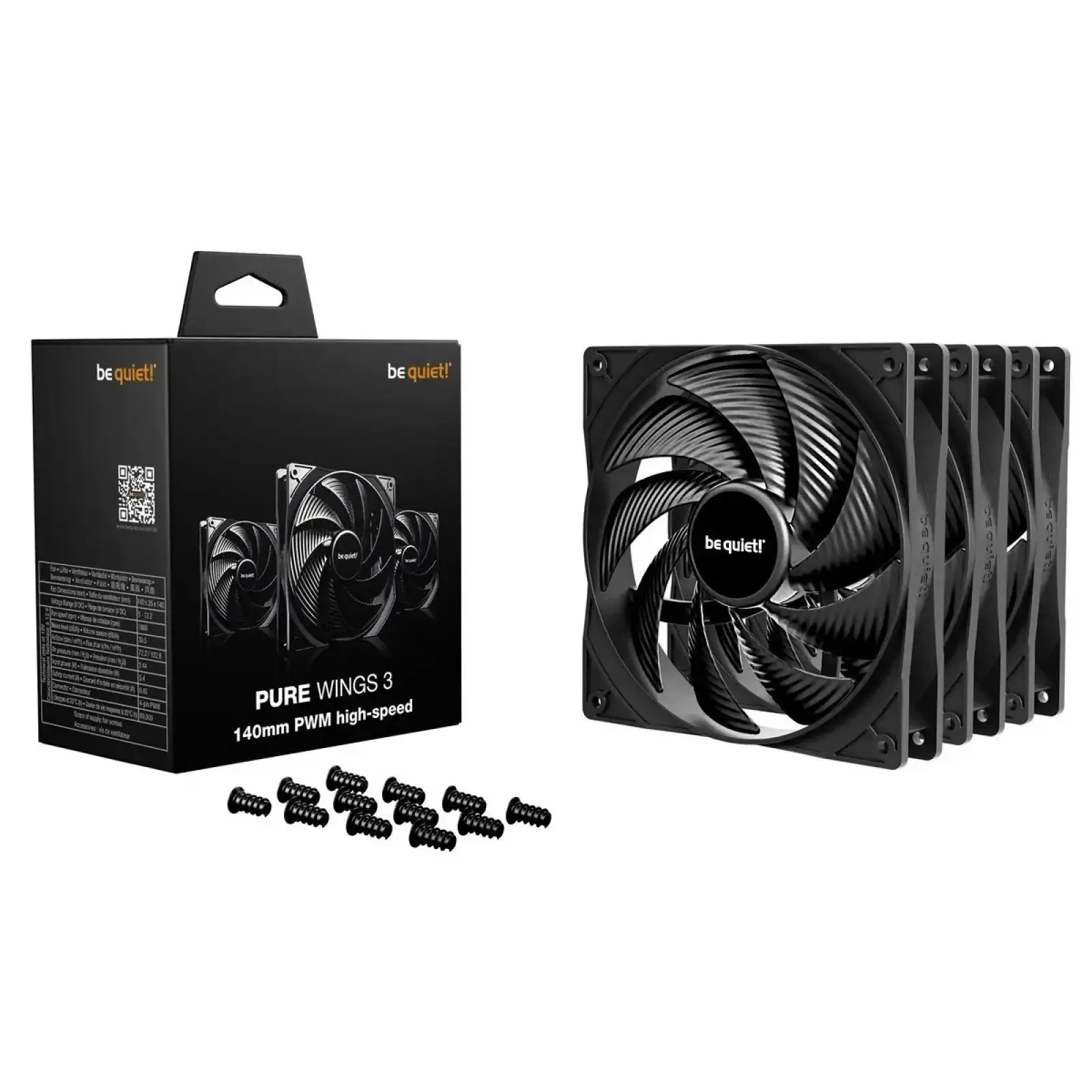 Вентилятор be quiet! Pure Wings 3 140mm PWM High-Speed 3-Pack Black (BL138) UA