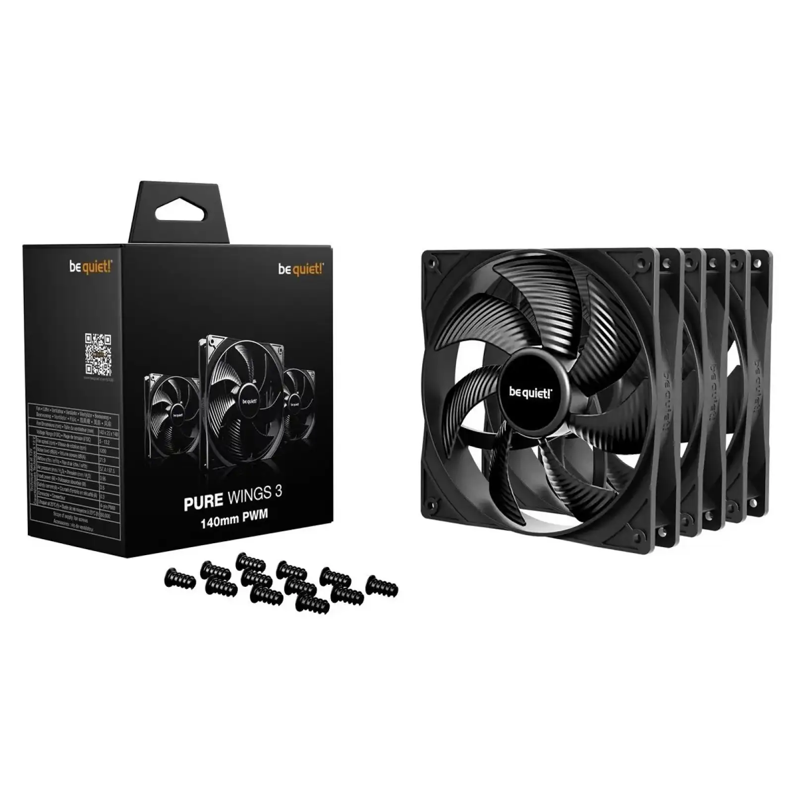 Вентилятор be quiet! Pure Wings 3 140mm PWM 3-Pack Black (BL139) UA