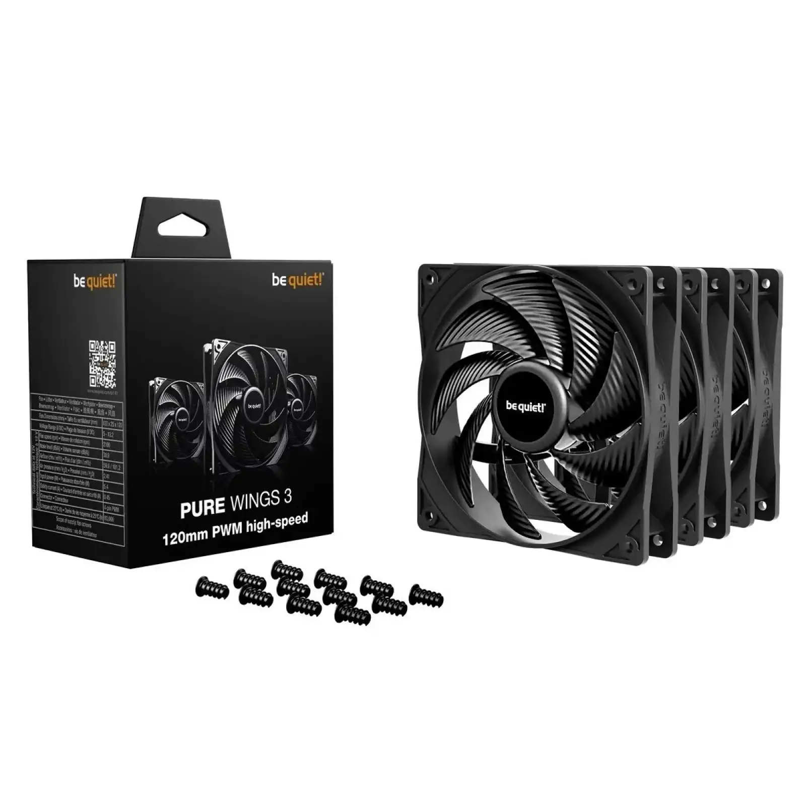 Вентилятор be quiet! Pure Wings 3 120mm PWM High-Speed 3-Pack Black (BL140) UA