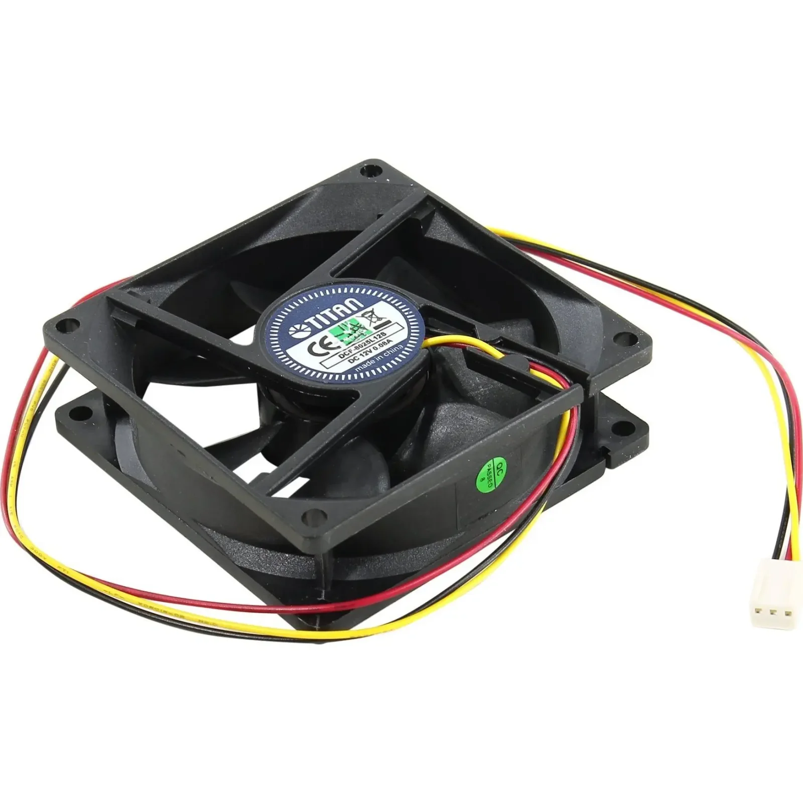 Вентилятор Titan DCF-8025L12S, 80x80х25 мм, 3-pin, черный UA