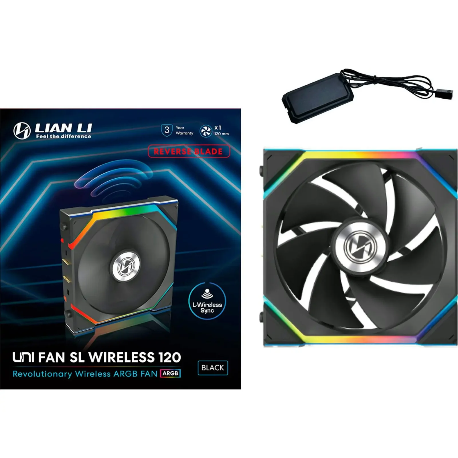 Вентилятор Lian Li Uni Fan SL Wireless Reverse 120-1 Black (G99.12RSL1W1B.00) UA