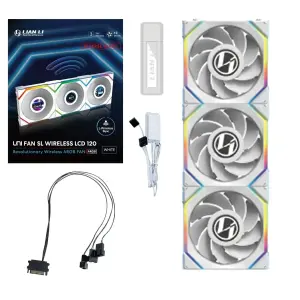 Вентилятор Lian Li Uni Fan SL Wireless LCD 120 Reverse Blade White 3-pack (G99.12RSLLCD1W3W.00) UA