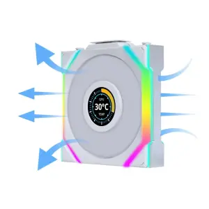 Вентилятор Lian Li Uni Fan SL Wireless LCD 120 Reverse Blade White 3-pack (G99.12RSLLCD1W3W.00) UA