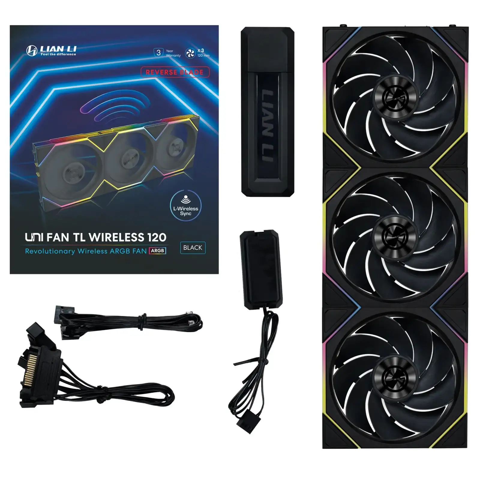 Вентилятор Lian Li Uni Fan TL Wireless Reverse 120-3 Black (G99.12RTL1W3B.00) UA