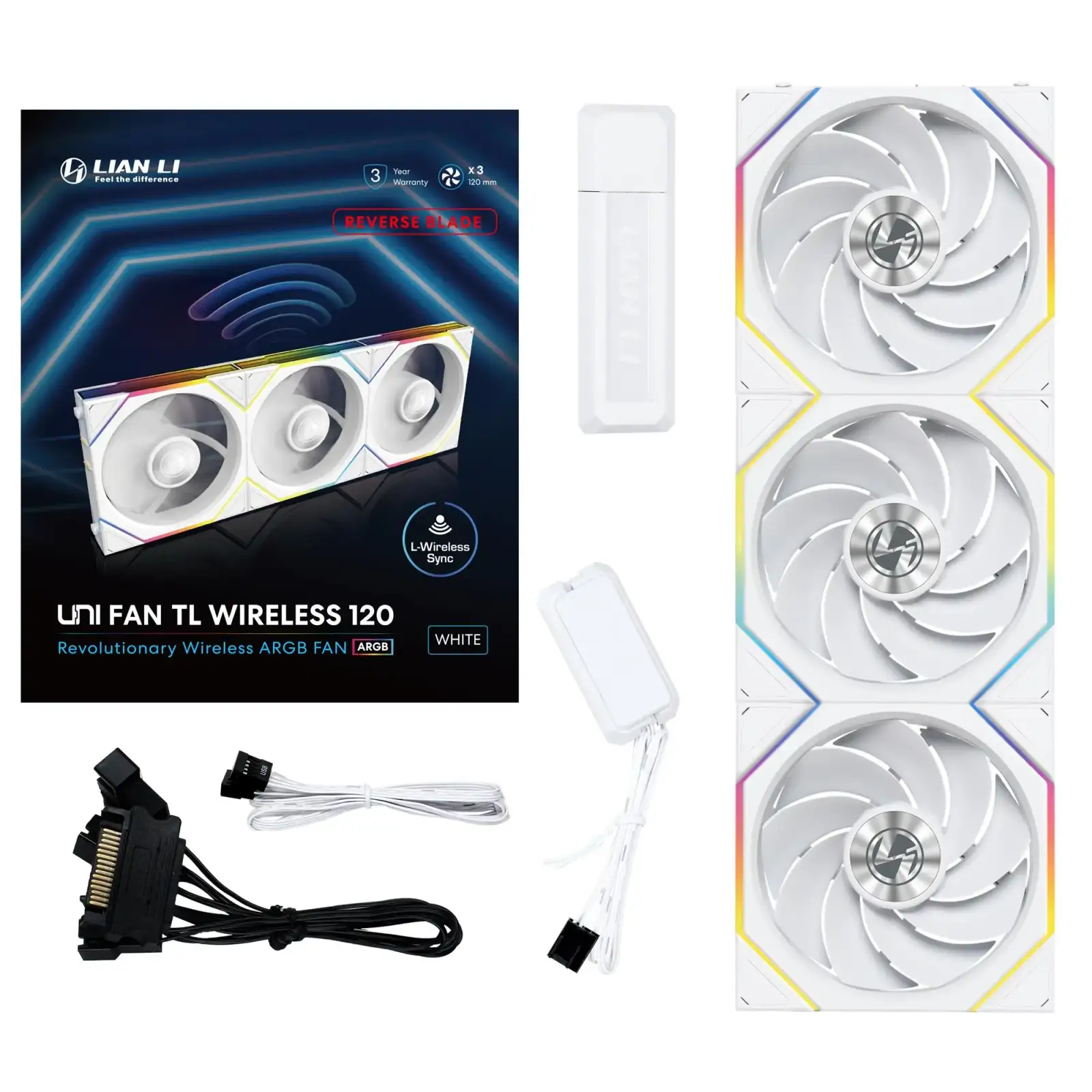 Вентилятор Lian Li Uni Fan TL Wireless Reverse 120-3 White (G99.12RTL1W3W.00) UA