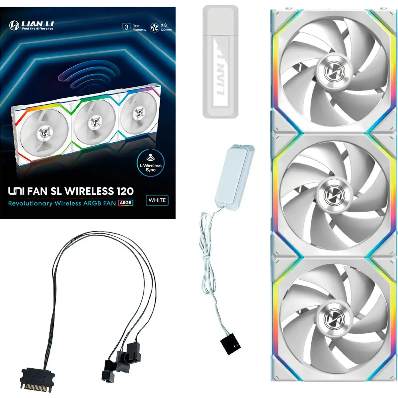 Вентилятор Lian Li Uni Fan SL Wireless 120-3 White (G99.12SL1W3W.00) UA