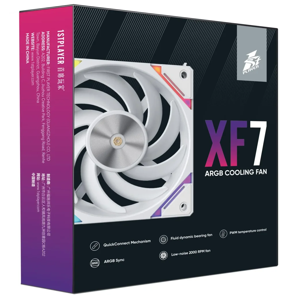Вентилятор 1stPlayer XF7 White (XF7-WH-1IN1) UA