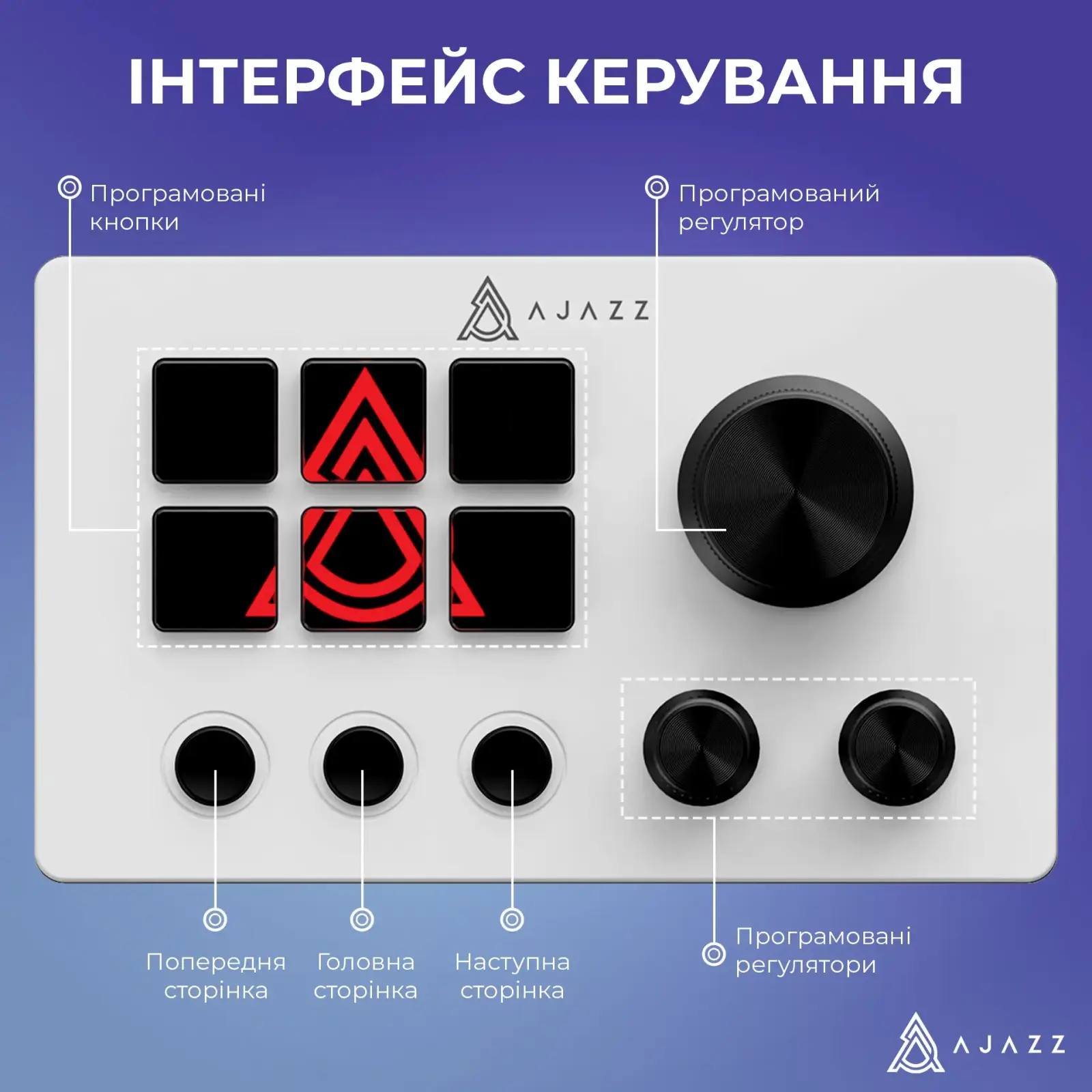 Контролер для стримінгу Ajazz AKP03E USB White UA