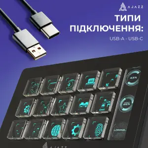 Контроллер для стриминга Ajazz AKP153E USB Black (AKP153E-B) UA