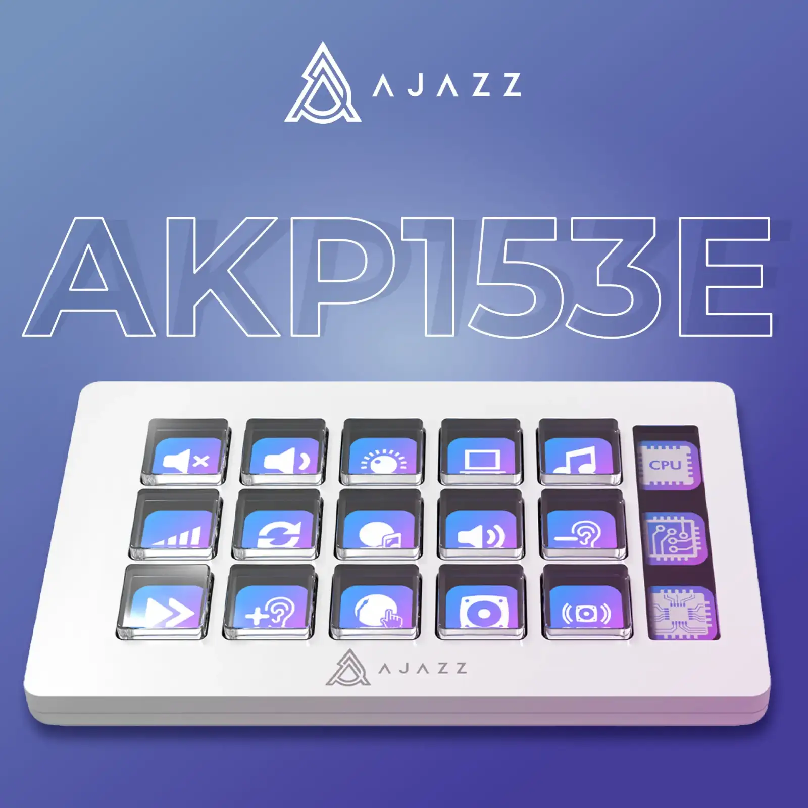 Контроллер для стриминга Ajazz AKP153E USB White (AKP153E-W) UA