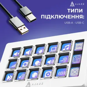 Контроллер для стриминга Ajazz AKP153E USB White (AKP153E-W) UA
