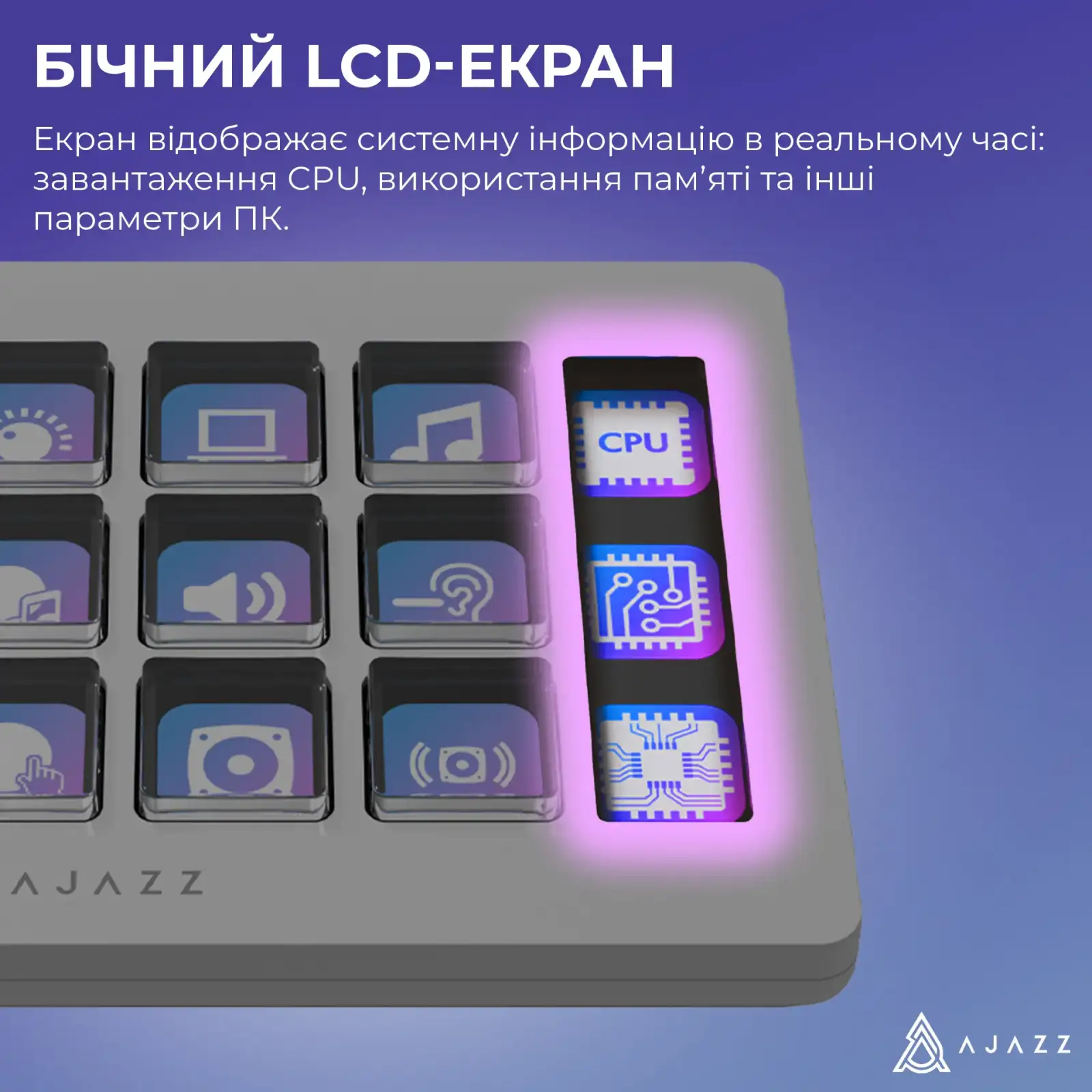 Контроллер для стриминга Ajazz AKP153E USB White (AKP153E-W) UA