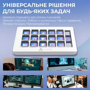 Контроллер для стриминга Ajazz AKP153E USB White (AKP153E-W) UA