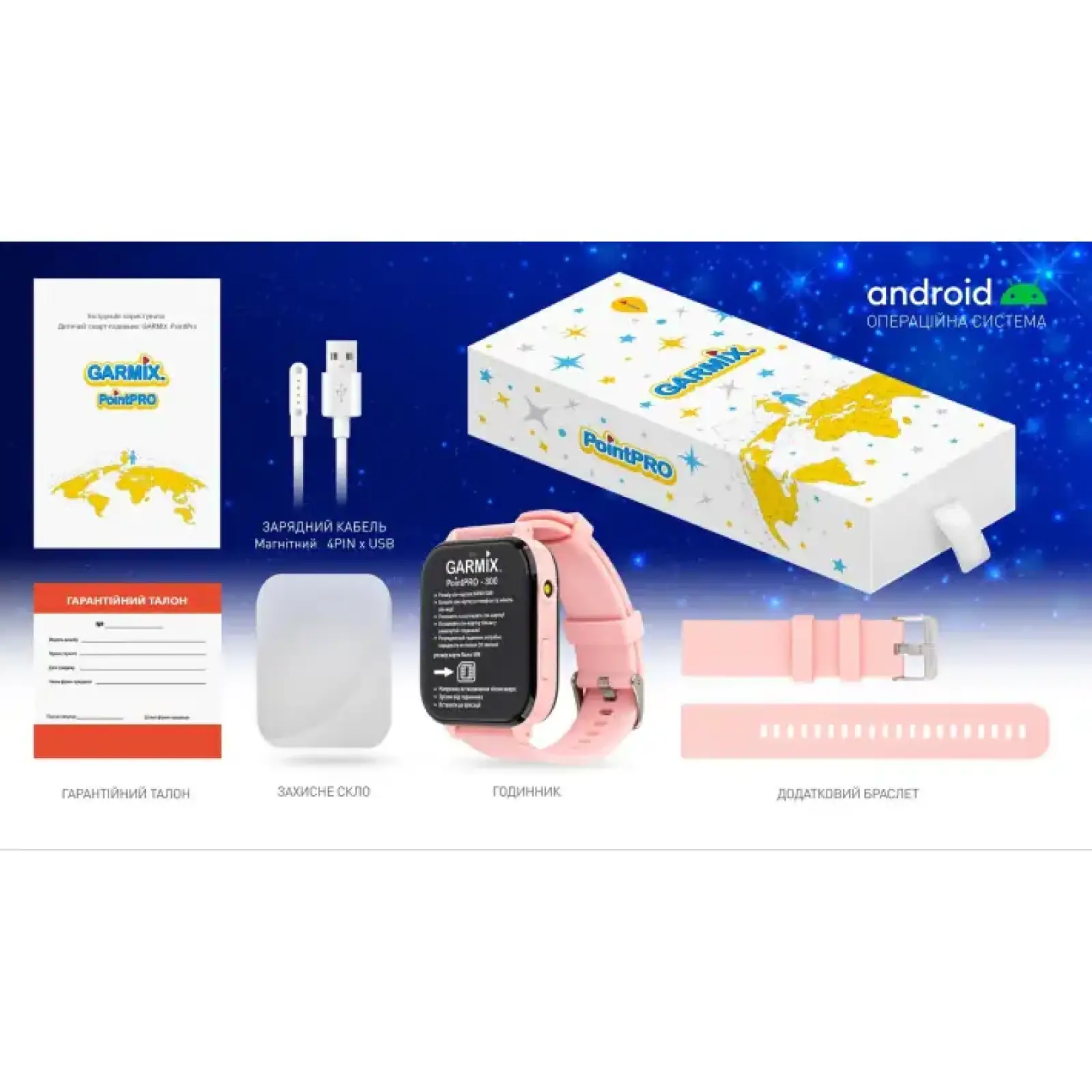 Детские смарт-часы Garmix PointPRO-300 4G/GPS/WiFi Pink UA