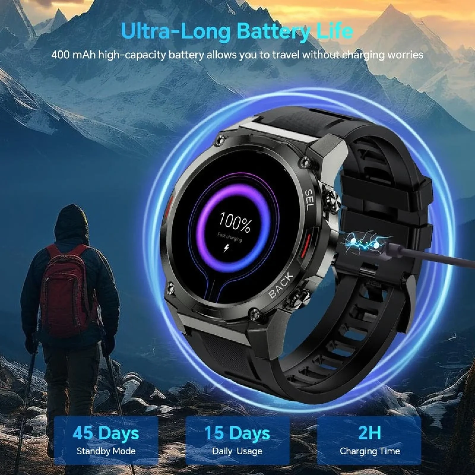 Смарт-годинник Oukitel BT50 Black UA