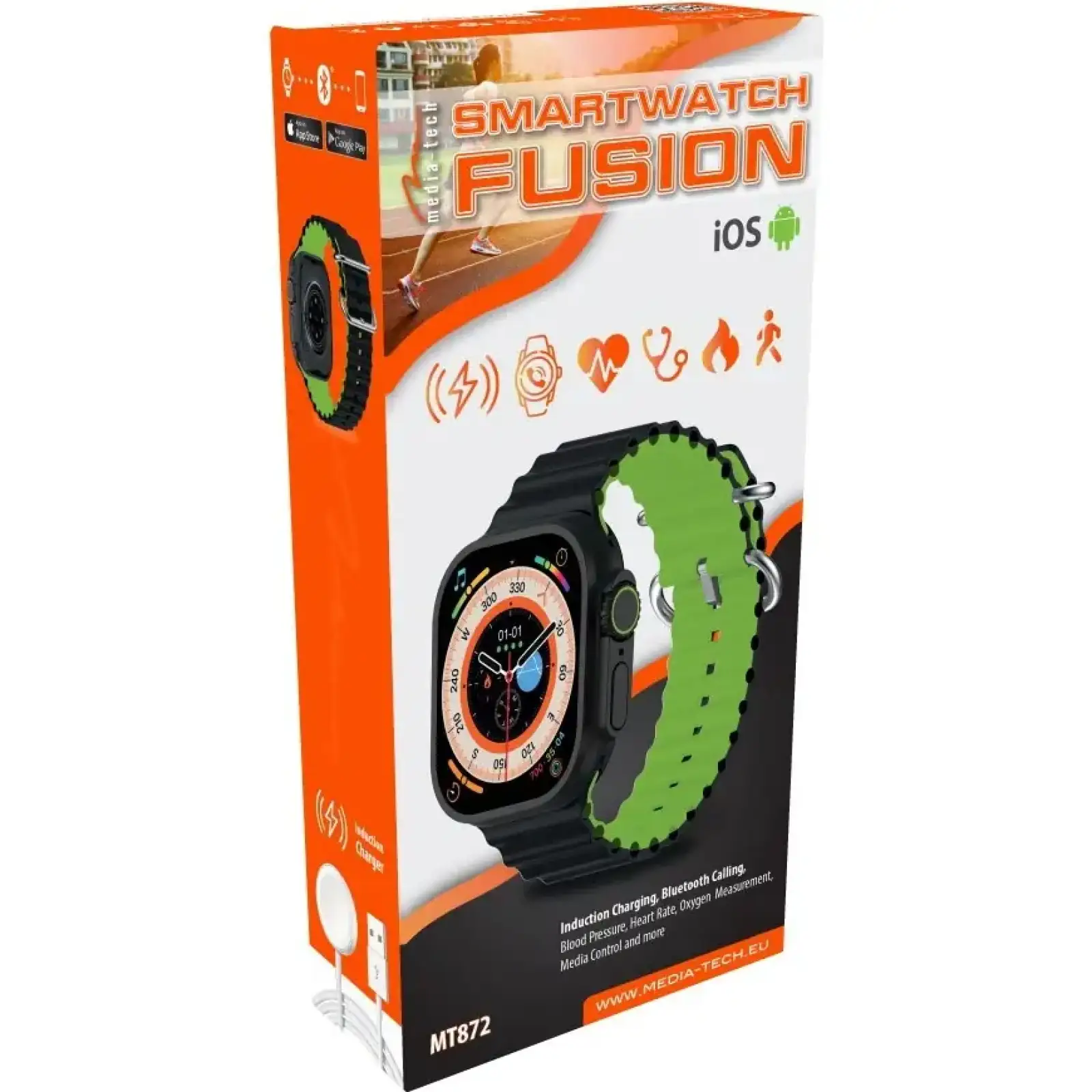 Смарт-годинник Media-Tech Fusion MT872 Black-Green UA