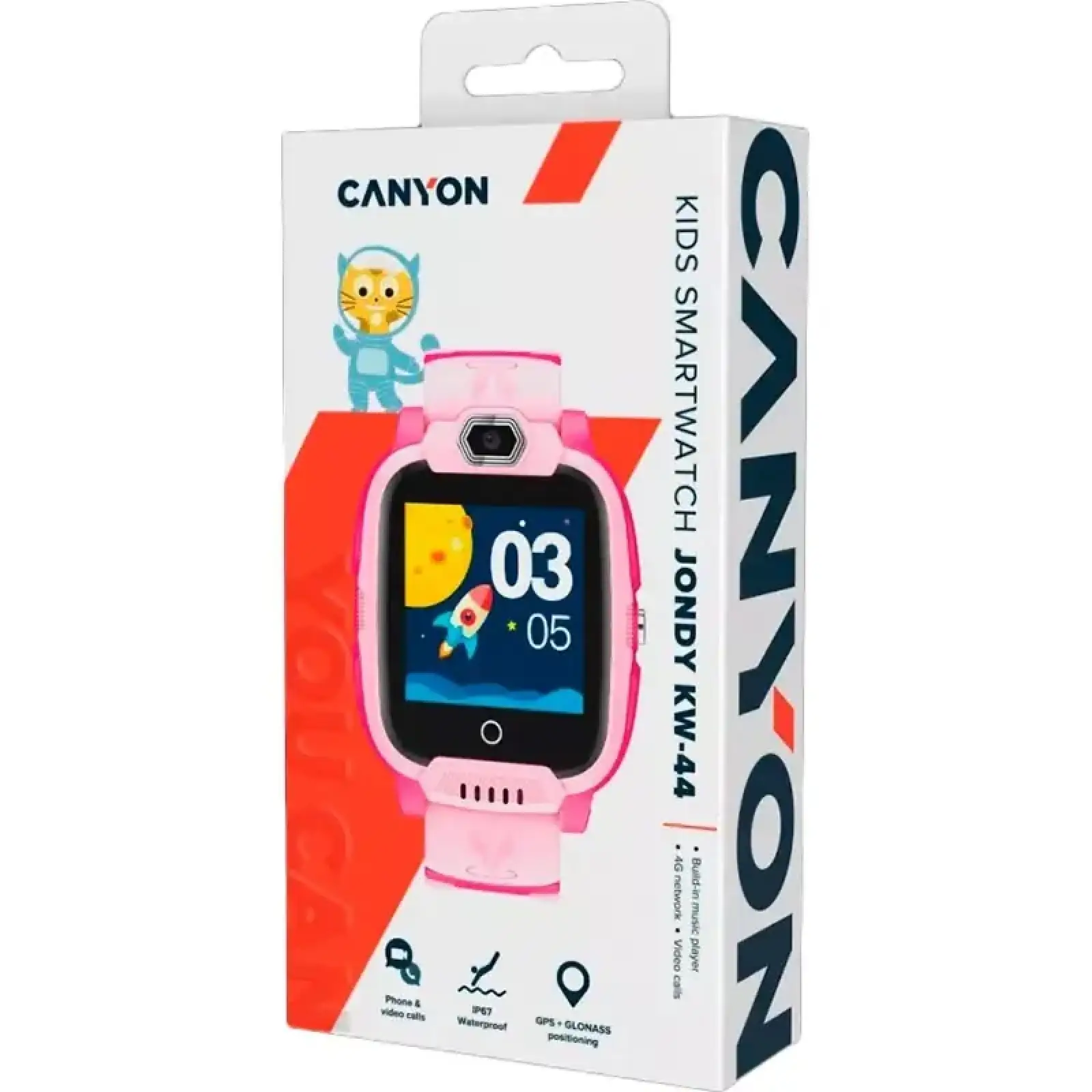 Детские смарт-часы Canyon Jondy KW-44 4G Camera GPS Music Pink (CNE-KW44PP) UA