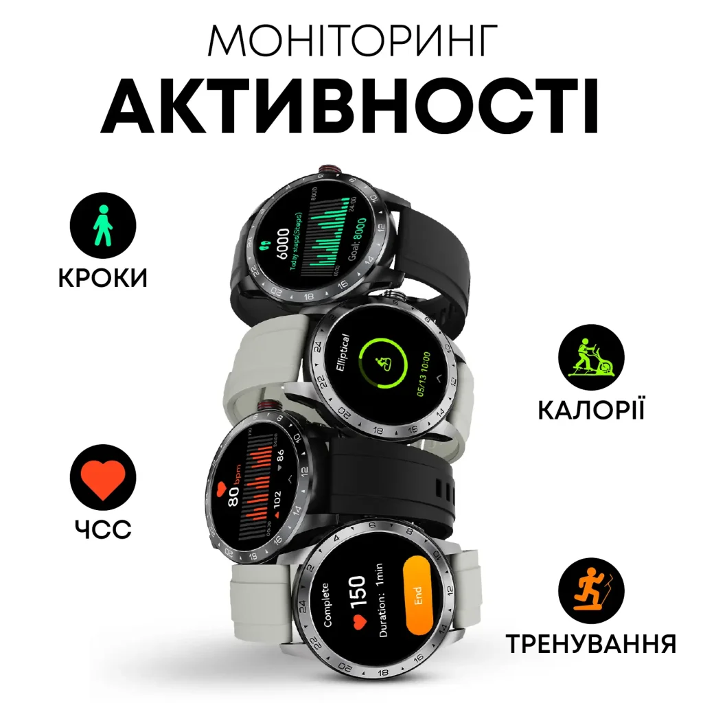 Смарт-годинник HiFuture Flex2 Black UA