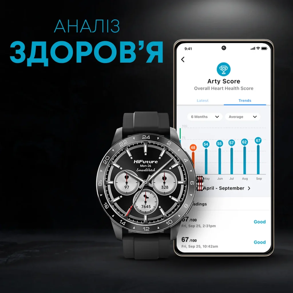 Смарт-годинник HiFuture Flex2 Black UA