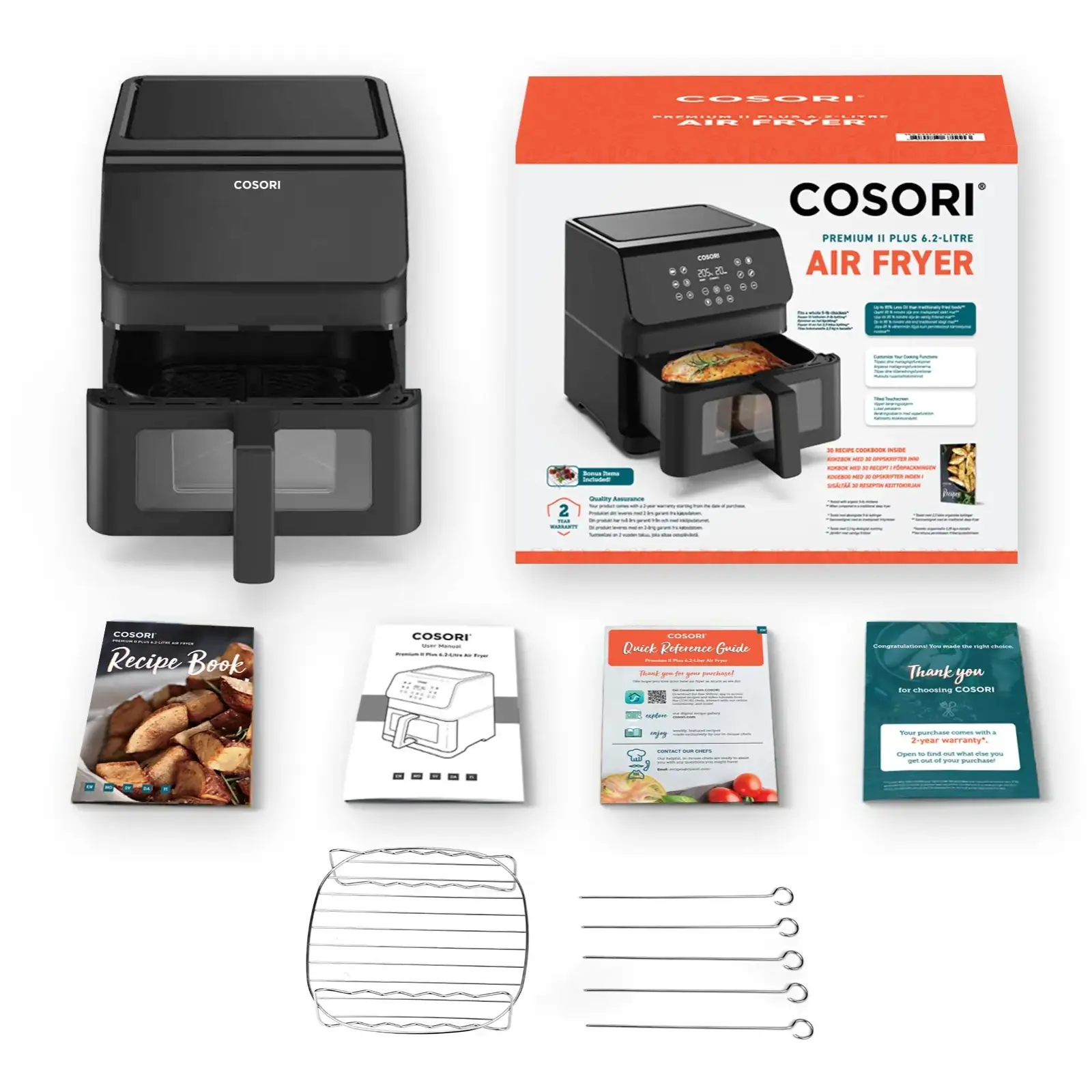 Мультипечь Cosori Premium II Plus 6.2-Litre CAF-P653-KEUR (KAAPAFCSNEU0170Y) UA