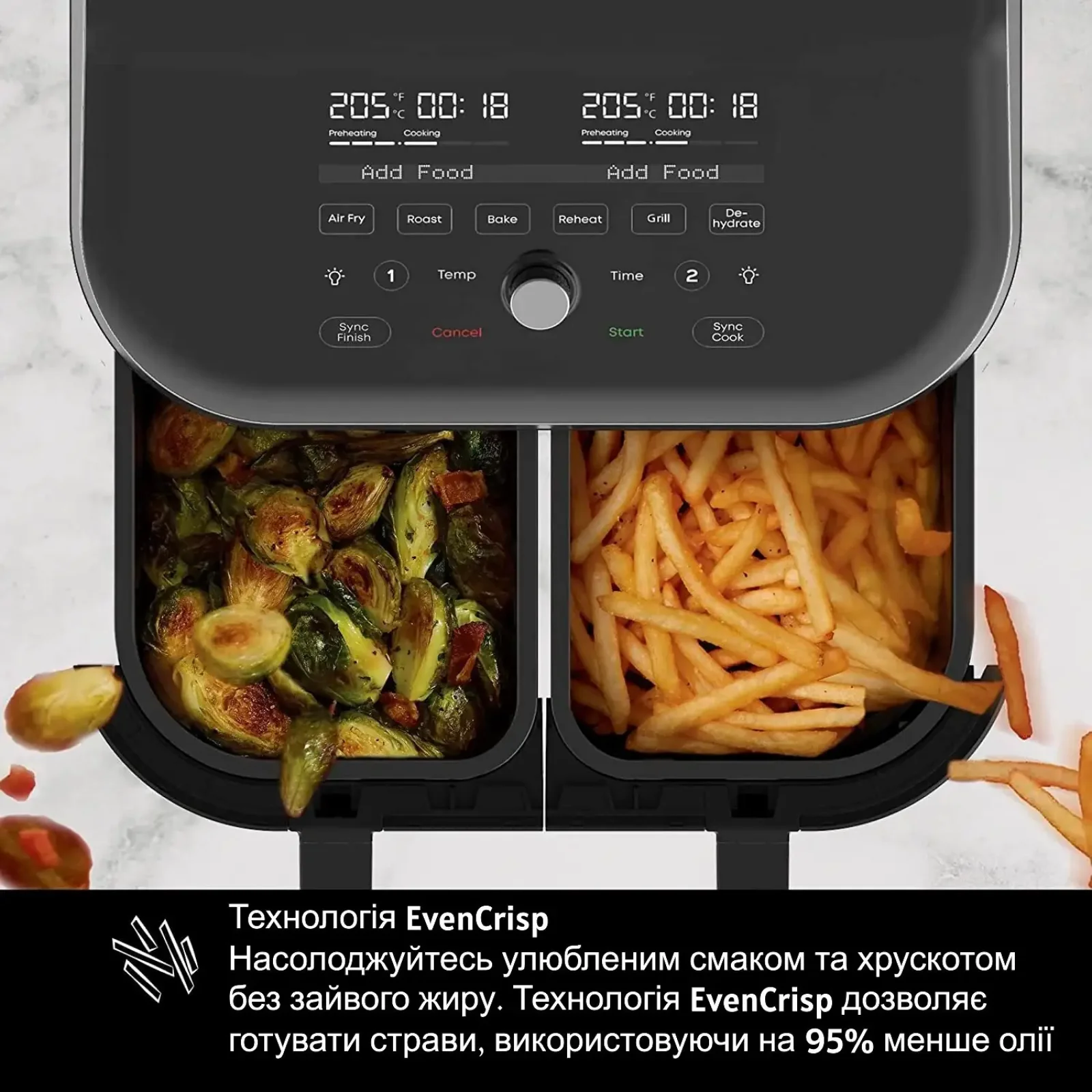 Мультипечь Instant Vortex Plus Double Basket ClearCook UA