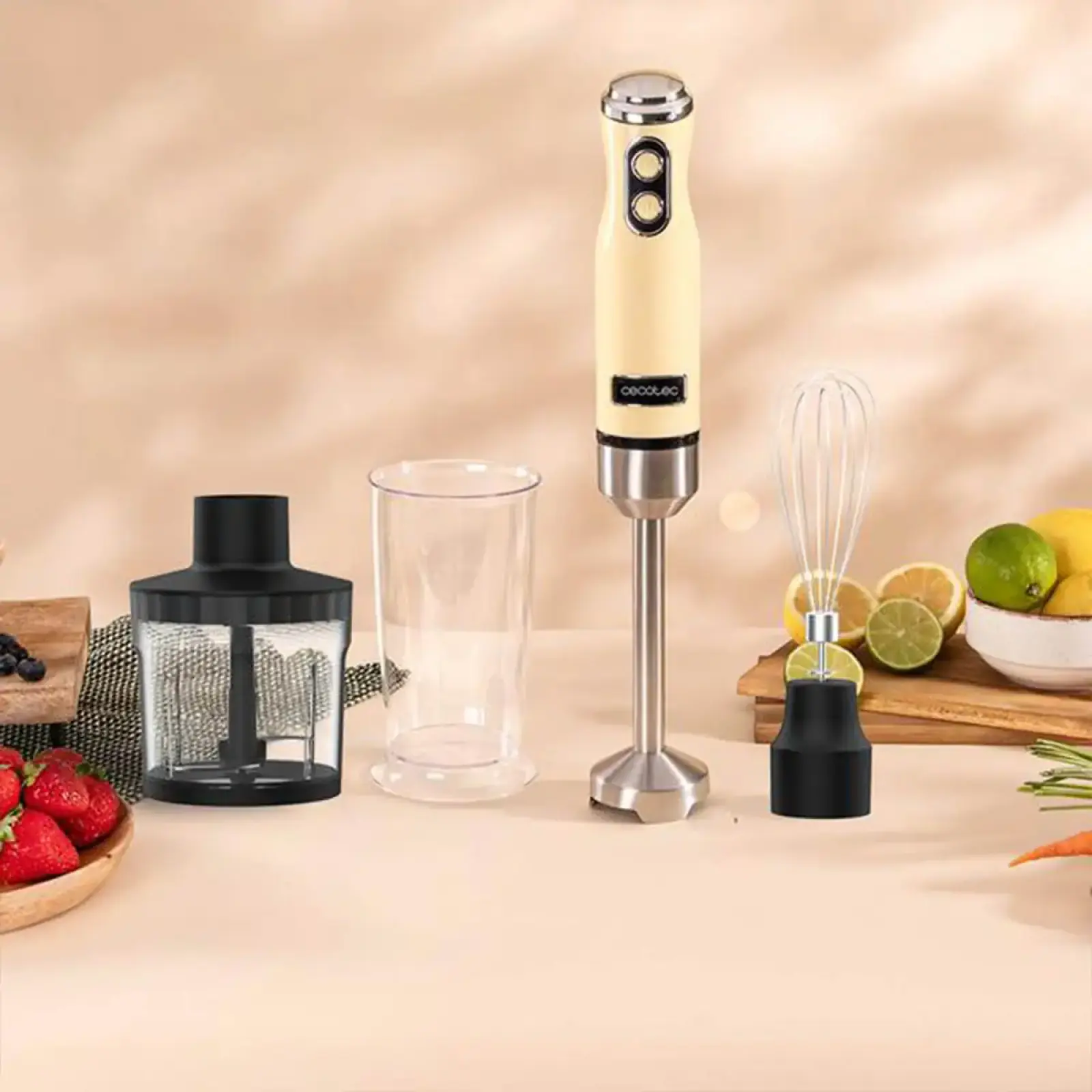 Погружной блендер CECOTEC Power Retro 1200MAX Cream&Crush Yellow (CCTC-03941) UA