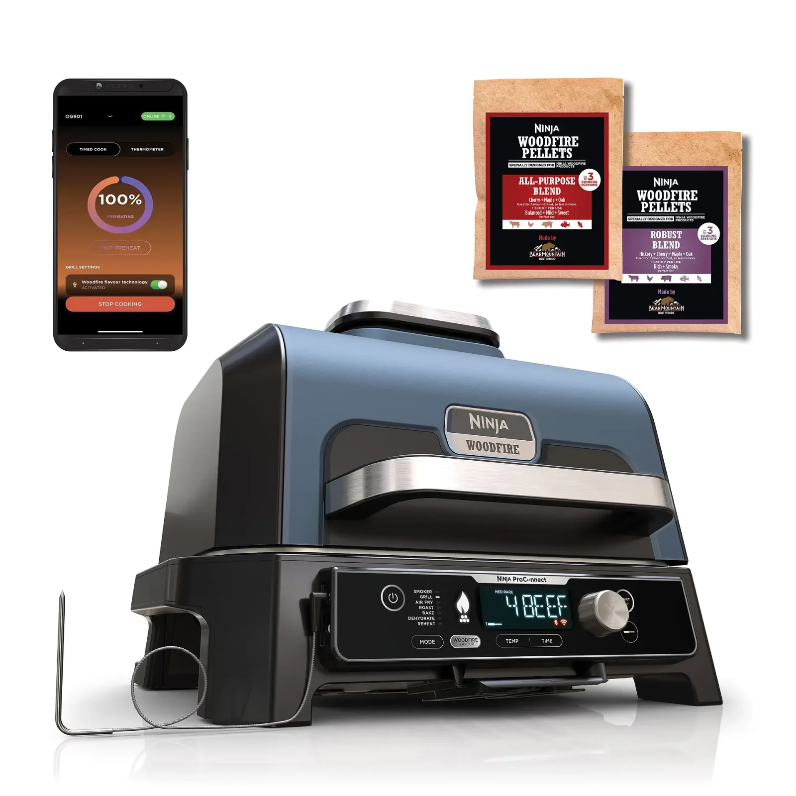 Гриль-барбекю Ninja Woodfire Pro Connect XL OG901EU UA