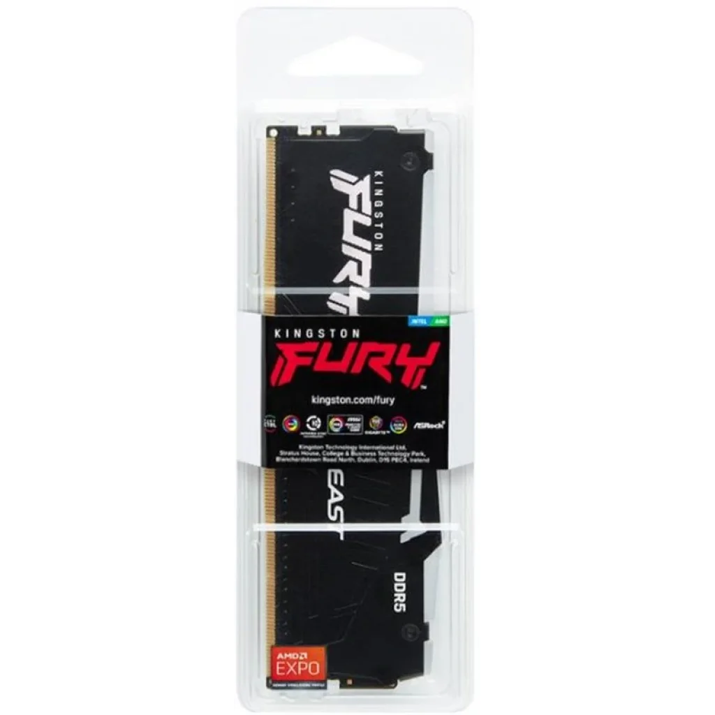 Модуль памяти DDR5 16GB/5200 Kingston Fury Beast RGB Black (KF552C36BBEA-16) UA