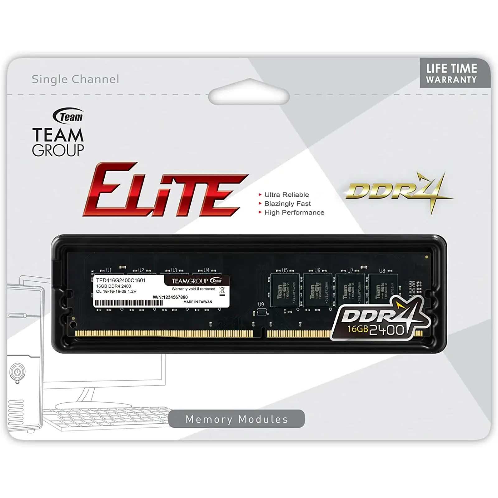 Оперативна пам'ять DDR4 16GB/2400 Team Elite (TED416G2400C1601) UA