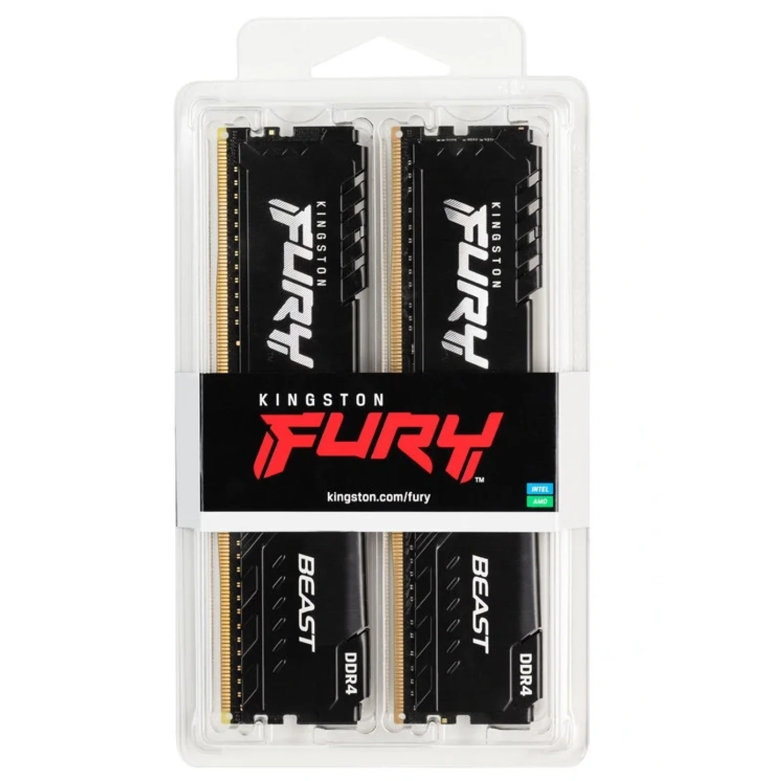 Модуль пам'яті DDR4 2x16GB/3600 Kingston Fury Beast Black (KF436C18BBK2/32) UA
