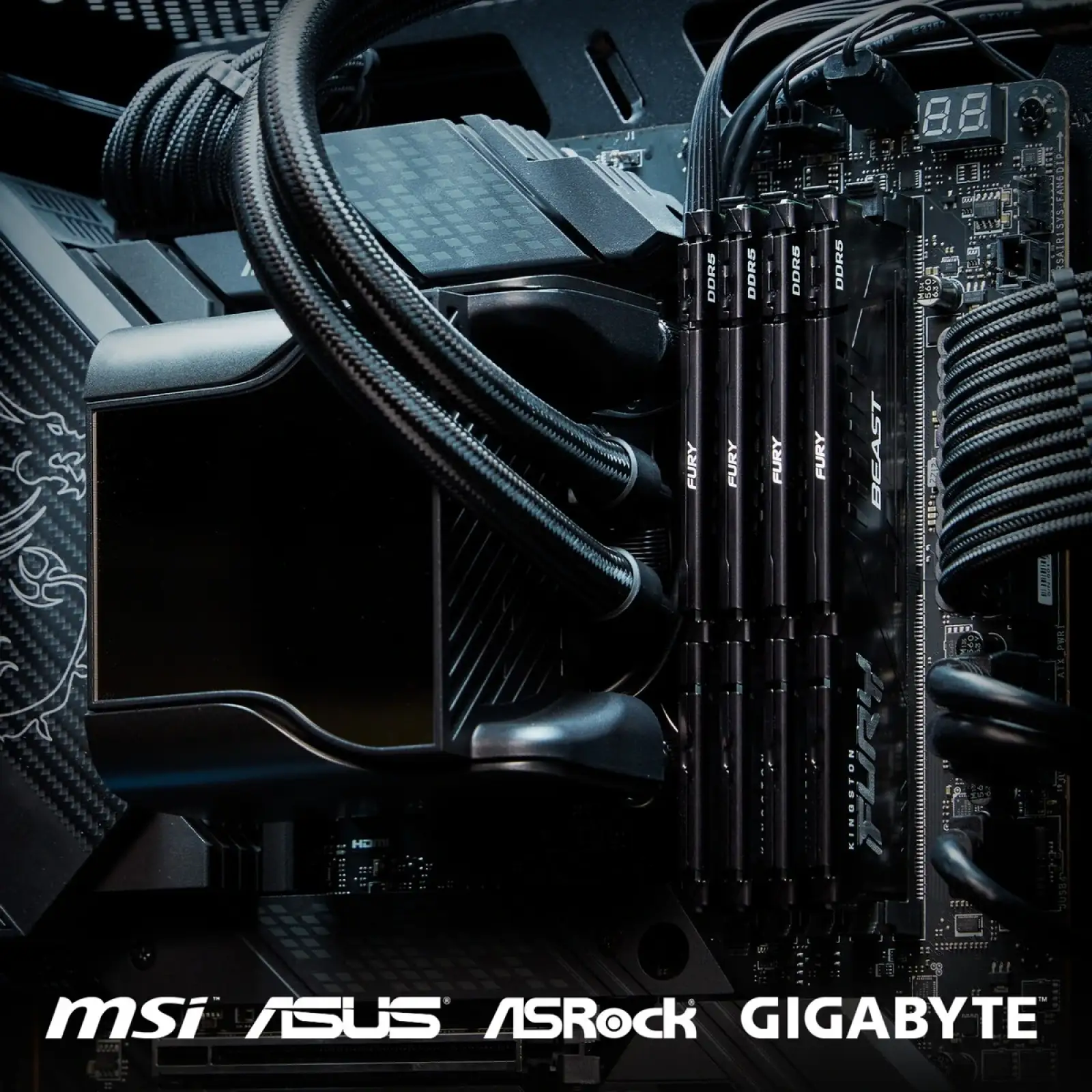 Оперативна пам'ять DDR5 2x16GB/6000 Kingston Fury Beast Black (KF560C36BBEK2-32) UA