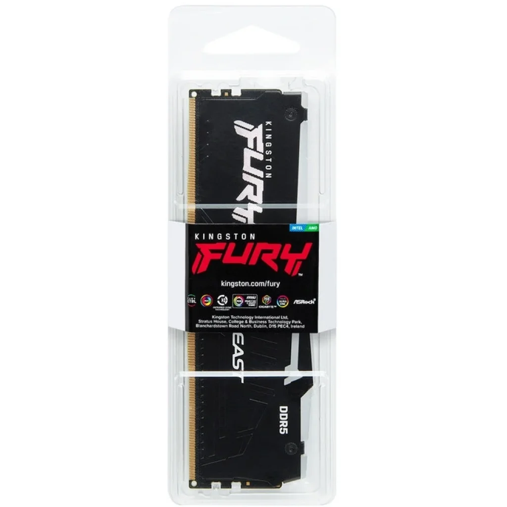 Модуль памяти DDR5 16GB/6400 Kingston Fury Beast RGB Black (KF564C32BBA-16) UA