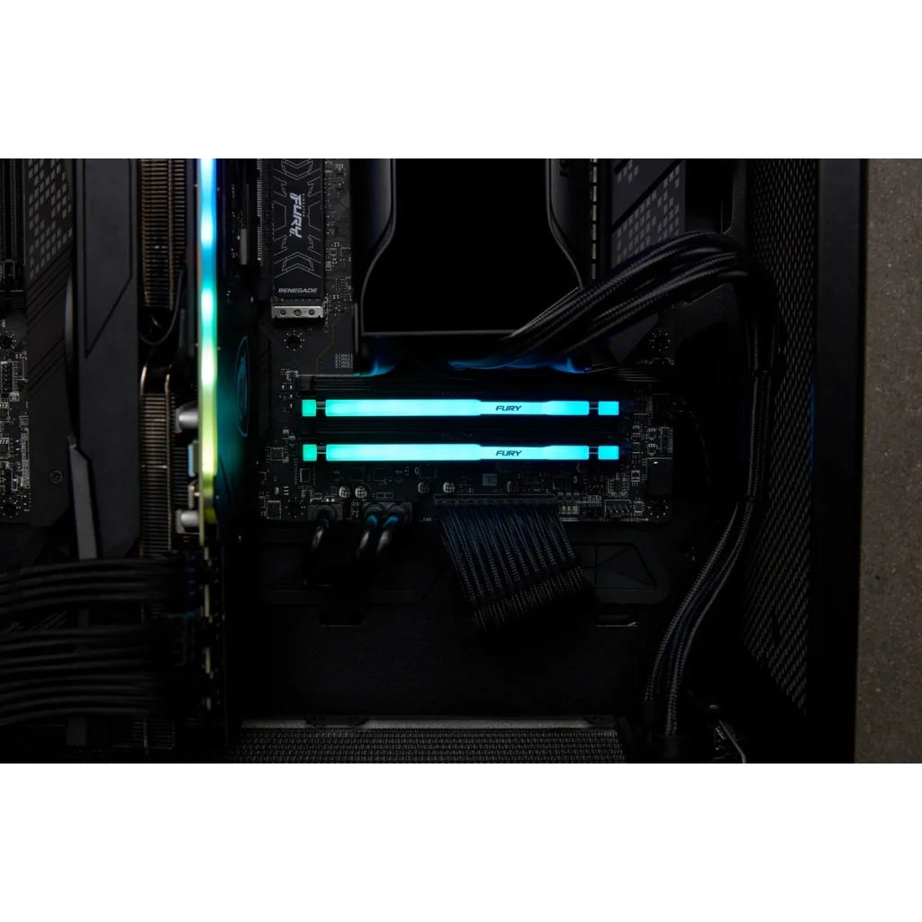 Модуль памяти DDR5 16GB/6400 Kingston Fury Beast RGB Black (KF564C32BBA-16) UA